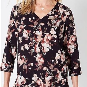 J. Jill Watercolor-Floral V-Neck Tunic